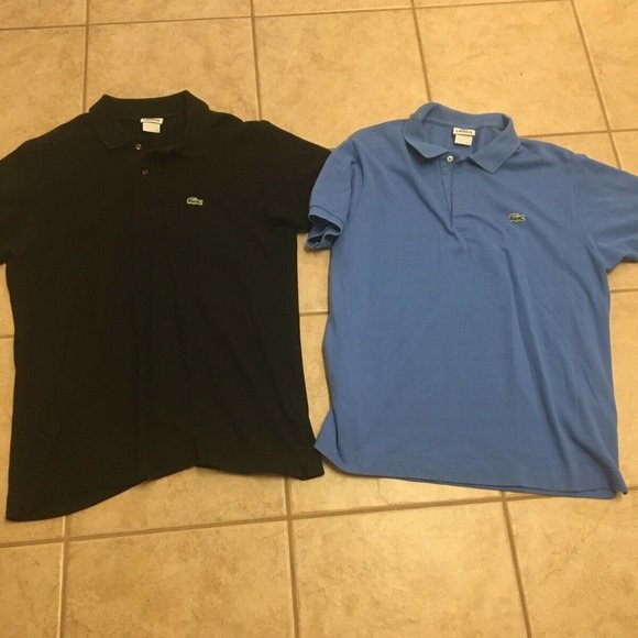 Lacoste Shirts | Lot 2 Polo Shirt Mens 6 Xl Black Blue Top | Poshmark